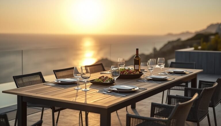mesa teca grado A mantenimiento terraza